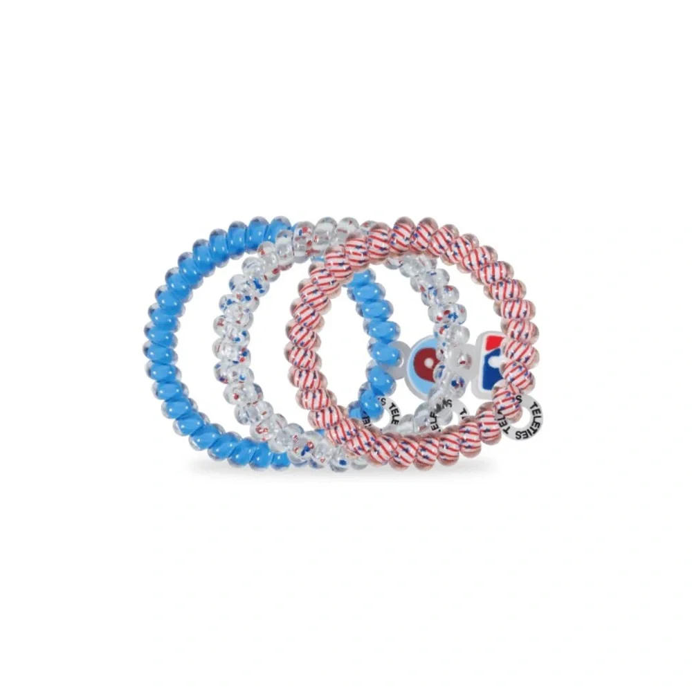 Teleties Phila Phillies Combo Gift Set (Lg Flat Round Hair Clip, Lg & Sm ties)